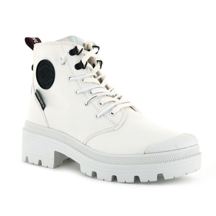 Palladium Pallabase Metro Women's Boots White | UK V976-PMT